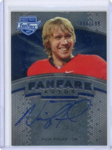2012 Press Pass FanFare Nick Foles Blue Rookie Auto 48/199 - Super Bowl MVP - Picture 1 of 2