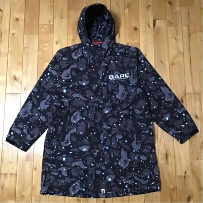 BAPE SPACE CAMO LONG HOODIE JACKET Black A Bathing Ape Size M - Image 1 of 4