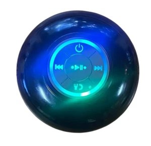Bluetooth Speaker Portable Waterproof Shower Speaker Suction Cup Mount LED Light - Picture 1 of 9