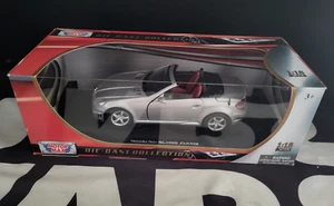 MERCEDES BENZ SLK55 AMG SILVER 1:18 MOTORE MAX pressofuso NUOVO CON SCATOLA - Foto 1 di 6
