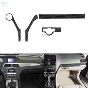 Carbon Fiber Center Control Dashboard Panel Strip For Mercedes Benz C Class W204 - Picture 1 of 7