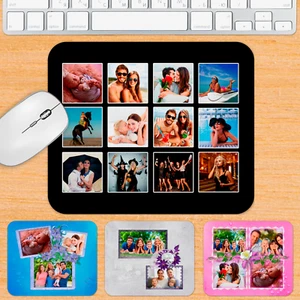 Personalised Photo Mouse Mat Pad - 12 Premium Pre-Designed Multi-Photo Templates - Picture 1 of 35