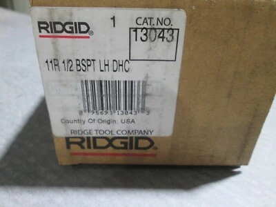 RIDGID 13043 11R 1/2 BSPT LEFT HAND DIE HEAD NEW FACTORY BOXED FREE SHIPPING - Image 1 of 4