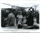 1988 Press Photo Director Luis Puenzo and stars on the set of "Old Gringo"