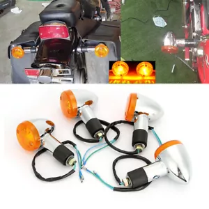 For Honda VTX1300C VTX1800C VTX 1800 N Chrome Turn Signals Blinker Lights Lamps - Foto 1 di 9