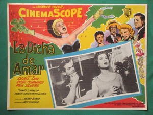 1954 DORIS DAY ROBERT CUMMINGS LUCKY ME AMAZING ART SPANISH MEXICAN LOBBY CARD 2