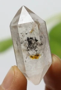 18.7g Tibetan BLACK Phantom QUARTZ Crystal Double Terminating Specimen - Picture 1 of 15
