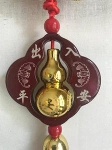 Gold-plated Wu Lou / Gourd Feng Shui Good Health Lucky Energy - Picture 1 of 11