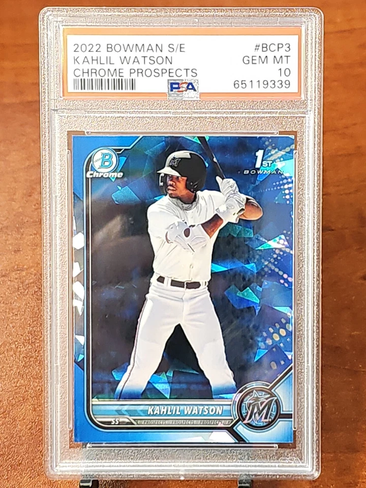 2022 Bowman Prospect Chrome Sapphire Kahlil Watson PSA 10 Gem - Image 1 of 1