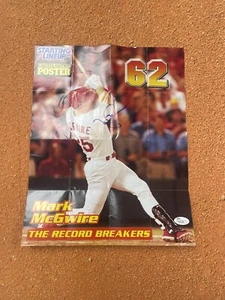 Poster line up di avvio firmato Mark McGwire Jsa Auto 11x14 infrangi record - Foto 1 di 5