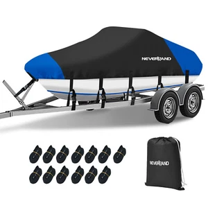 Bootspersenning Bootsabdeckung Bootsplane V-Rumpf Cover Wasserdicht UV 17-19 FT - Bild 1 von 12
