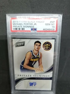 Panini Black Friday Michael Porter Jr 2018-19 FIRMAS PRIVADAS AUTOCONTROL PSA 10  - Imagen 1 de 2