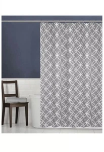 MAYTEX Emma Fabric Shower Curtain, Grey, 70 inches x 72 inches - Picture 1 of 5