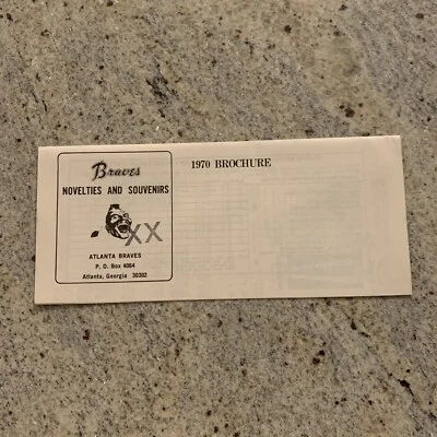 1970 Atlanta Braves Novelties Souvenir Brochure MLB Booklet Ad  Black White B&W - Image 1 of 3