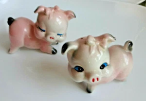 De colección Shawnee Napco Lefton Japón? Juego de agitadores de sal y pimienta Bisque Pig RARO - Imagen 1 de 12