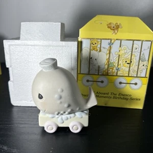 Precious Moments 1990 Enesco Birthday Train Series Whale 10 Years Free Ship - Picture 1 of 7