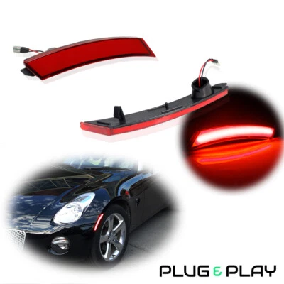 Luces LED marcadoras laterales de parachoques delantero lente roja para Pontiac Solstice, Saturn Sky Foto 1 de 4