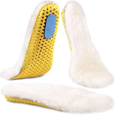 1x Pair Ailaka Sheepskin Insoles Warm Thick Wool Fur Fleece Boot Liner Size 6