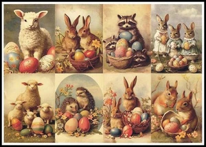 Aufkleber - Igel Lamm Hase Waschbär Eichhörnchen - Ostern CL140 - Bild 1 von 1