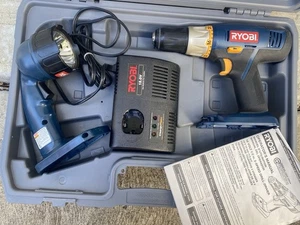 Ryobi Tool 18V Lot - Drill, Flashlight, Charger, Case - Picture 1 of 8