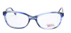 Chelsea Morgan CM 8004 Women's Rectangular Blue Eyeglasses 53x17x135 - Picture 1 of 5