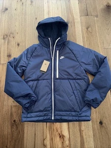 NWT Nike Sportswear Therma-Fit Legacy Jacket Mens MED Navy Blue White DD6857-410 - Picture 1 of 9