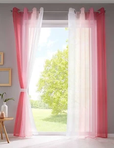2er Pack Gardinen Farbverlauf Vertikal »Modena« Ösen HxB 225x140 cm Rosatöne - Bild 1 von 5