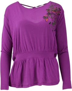 39/30 NEU COLCCI Damen Langarm Sommer Shirt Top Neckholder Wasserfall Gr.XS lila - Picture 1 of 2