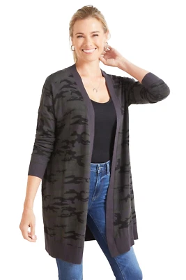 Sanctuary Women's Forest Camouflage Open Front Cardigan Sweater Size Large - Image 1 of 4
