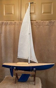 40" L Futaba RC Fiberglass Sailboat 2 sails handmade receiver racing boat model