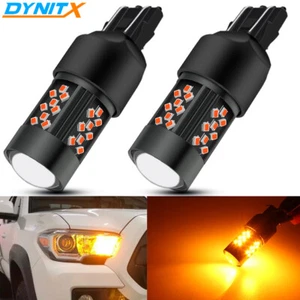 DYNITX 7440 LED Front Blinker Turn Signal Light Bulbs Plug & Play Yellow Amber - Picture 1 of 7