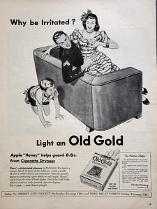 Anuncio impreso Old Gold Cigarettes 1945 Why Be Irritated Soldier Little Boy Segunda Guerra Mundial - Imagen 1 de 1