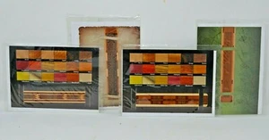 Lot of 4 Vintage Genuine Leather Bookmark 9” w Realistic Color Wood Design Brown - Picture 1 of 1