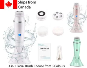 4 in 1 Facial Cleansing Device Brush Set Rechargeable Spa Skin Care Exfoliator  - Picture 1 of 17