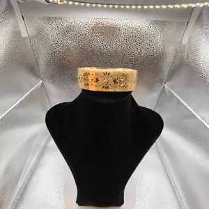 VINTAGE ANTIQUE VICTORIAN 12 K GOLD WITH BLACK ENAMEL BANGLE BRACELET - Picture 1 of 10