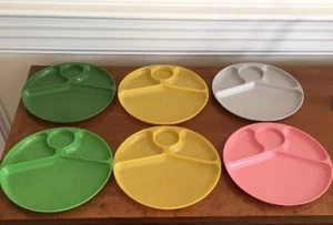 Vintage Retro Gothamware Divided Picnic Plates, Set of 6 - Picture 1 of 8
