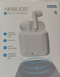New AirBuds 4 Bundle EarbudsWithWirelessCharging Mat, Built in Microphone