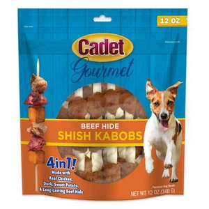 Cadet Gourmet Beef Hide Shish Kabob Dog Treats 12 Ounce (Pack of 1) 5-in Treats - Picture 1 of 10