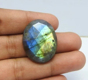 40.00 Cts Natural Labradorite Gemstone Cabochon Faceted Stone Jewelry 23x29x7 mm - Picture 1 of 3