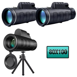 Day/Night Vision 80x100 Zoom HD Monocular Starscope Monocular Telescope BAK4 USA - Picture 1 of 10