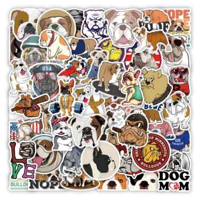 50 Pack of Cute Dog Stickers Bulldog for Laptop/Water Bottle/Phone Case/Planner
