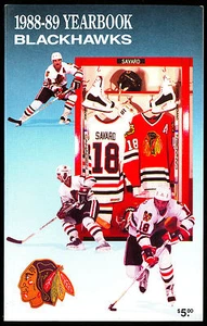 1988-89 CHICAGO BLACK HAWKS YEARBOOK NM MEDIA GUIDE WITH DENIS SAVARD ED BELFOUR - Picture 1 of 3