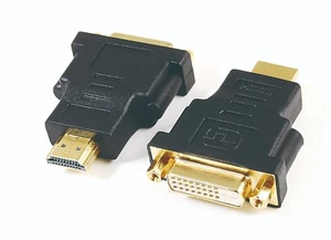 DVI TO HDMI MALE GOLD PLATED ADAPTER ADAPTOR CONNECTOR CONVERTER HD TV MONITOR - Picture 1 of 4