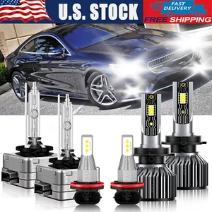 LED HID Headlight Bulbs Hi Lo Beam + Fog Light For Mercedes-Benz S550 2007-2010 - Picture 1 of 12