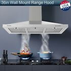 36 inch Kitchen Range Hood Stainless Steel Wall Mounted 3-Speed Adjustable New