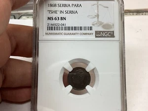 Serbia 1 Para 1868 NGC MS63 BN TSHE In Serbia-Scarce - Picture 1 of 3