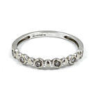 10ct White Gold Ring Band With Natural 0.15ct White Diamonds Size O 1/2 - Mhj