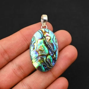 Colgante de joyería hecha a mano de plata de ley 925 con concha de abulón para regalo - Imagen 1 de 4