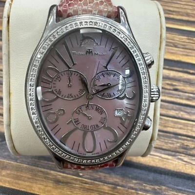 Reloj cronógrafo Techno Master ovalado de diamantes con ventana de fecha Foto 1 de 4