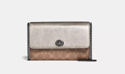 BOLSO BANDOLERA COACH MARLOW TURNLOCK METÁLICO 40073 CADENA CARTERA BOLSO MONEDERO Foto 1 de 4